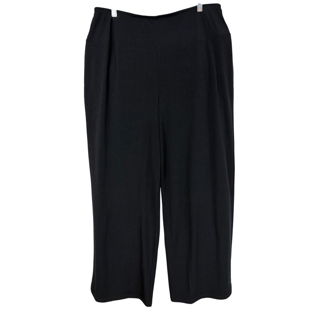 Spanx Black Wide Leg Banded Waist Pants Size 1X